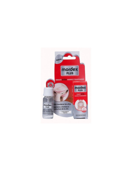 MORDEX PLUS ESMALTE AMARGO TRANSPARENTE 1 ENVASE 9 ML CON PINCEL