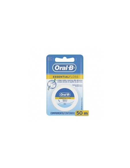 ORAL-B ESSENTIAL FLOSS FLUOR SEDA DENTAL CON CERA MENTA 50 M