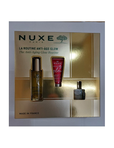 NUXE. COFRE RUTINA ANTI AGE GLOW. SUPER SERUM 30ML  NERVILLANCE LIFT GLOW 15ML +HUILE PRODIGEUS 10 ML