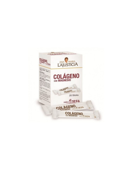 COLAGENO CON MAGNESIO ANA MARIA LAJUSTICIA 20 STICKS 5 G SABOR FRESA